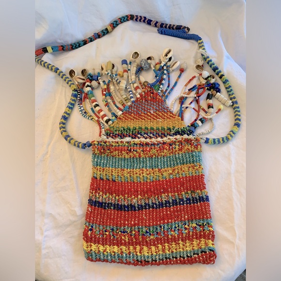 Colorful Unique African Beaded Handmade Shoulder Bag - Picture 2 of 9